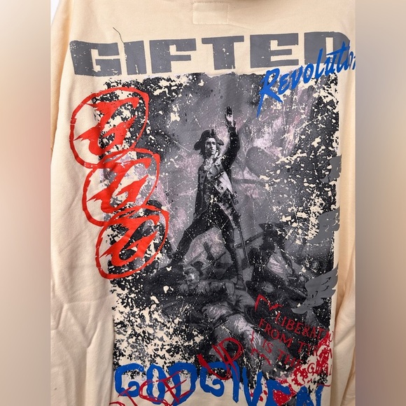 NWT GFTD LA Gifted God Given Revolution Hoodie Cream Mens L - Picture 3 of 8